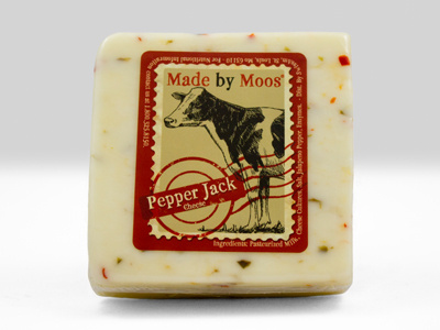 Made by Moos Pepper Jack branding cheese design food label packaging