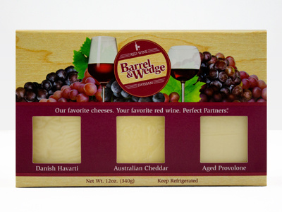 Barrel & Wedge - Red Wine branding cheese design food packaging red wine