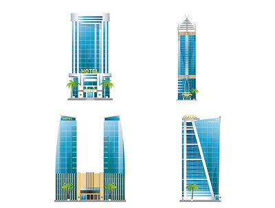 Hotel Towers buildings design hotels icons illustration illustrator miniatures towers vector