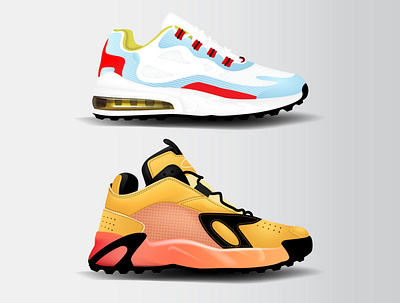 SNEAKERS2 colorful design gradient icons illustration illustrator mesh set sneakers vector