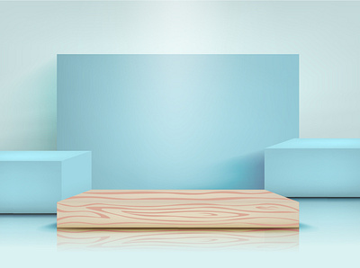 Stage blue cartoon design gradient illustration illustrator mesh realistic stage vector