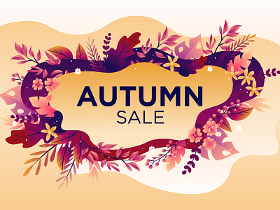 Autumn sale banner abstract art autumn baclground banner beautiful cartoon design gradient illustration illustrator leaves mesh sale vector