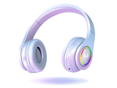 Headphones bright cartoon design gradient headphone icons illustration illustrator mesh realistic style vector
