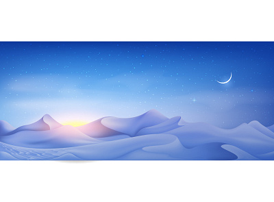 Dunes at Night arabic artwork cartoon design digital dunes gradient icons illustration illustrator landscape night night mode nightlife sand stars vector