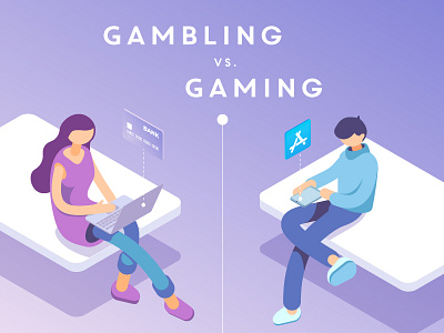 Part of an infographic “Gambling vs. Gaming” content data visualisation info infographic tech