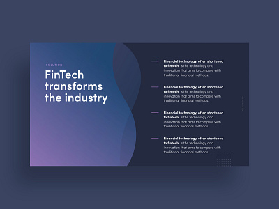 FinTech Pitch Deck by Katya Kovalenko on Dribbble