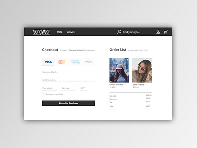 Credit Card Checkout adobexd dailyui design flat typography ui ux uxui webdesign webpage design website