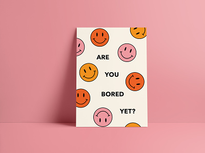 "Are You Bored Yet?" Poster 70s design groovy lyrics minimal music poster poster design retro type typography