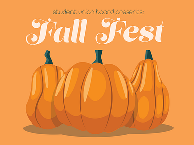Fall Fest fall green illustration marketing orange poster poster design promo promotional pumpkin type vector