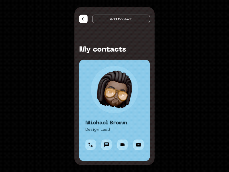 Daily UI #028 Contact Us 3d animated animation app daily daily ui dailyui drama.app minimal principle ui