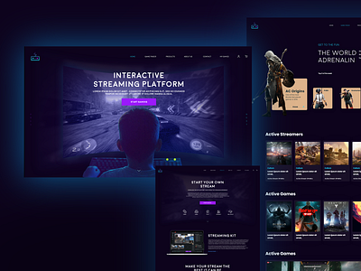 Streaming platform & Game store concept agency website gaming platform stream streaming ui ux web design website design