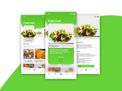 Salad recipes app green mobile app salad ui ux