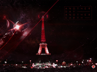 Another day... Another earth - France artwork light photo manipulation poster red space urban