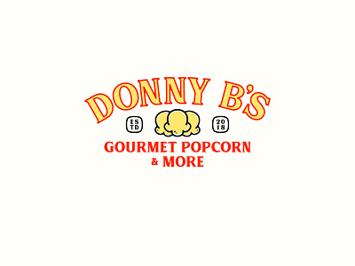 Donny B's Gourment Popcorn badge branding classic emblem logo popcorn vintage