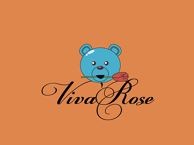 Logo for Shop «Viva Rose» bear branding design flowers icon illustration logo logotype vector web