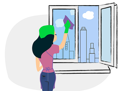 Illustration for cleaning company design flat icon illustration minimal vector web website