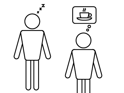 Moody coffee figure icon male pictogram