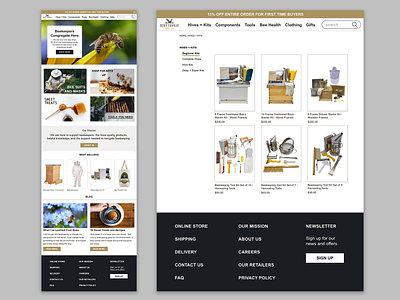 Beekeeping Store Ecommerce Layout