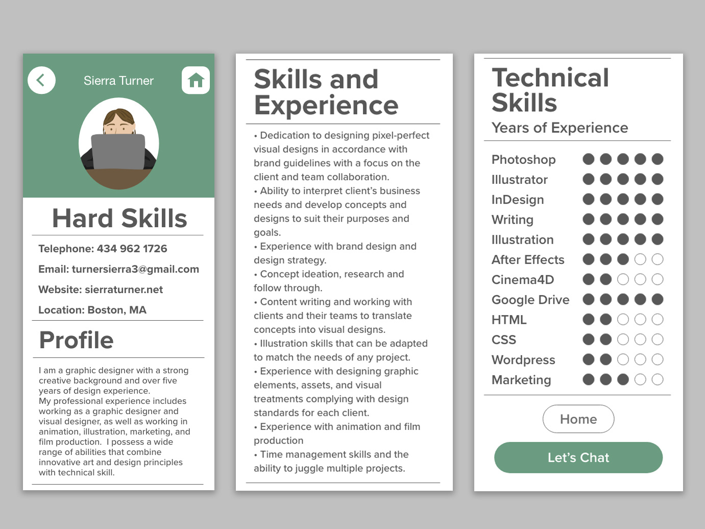 Interactive Resume Hard Skills By Sierra Turner On Dribbble