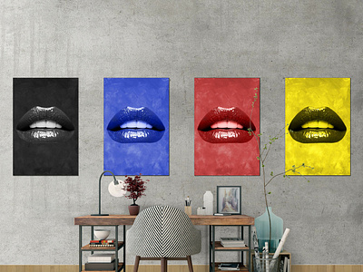 Color Lip Canvas artiful blue and yellow canvas canvas print design e commerce iconic lips lips canvas lipsart motivation red red and black red and blue white