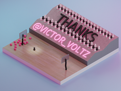 thx @victor_voltz! b3d basketball court blender isometric low poly lowpoly thanks