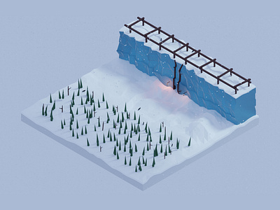 House of Wolves. b3d blender games of throne illustration isometric low poly lowpoly snow wall wolves