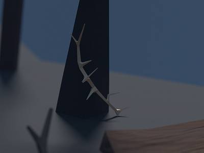 The Dark Forest. antlers b3d blender bridge forest illustration isometric low poly lowpoly