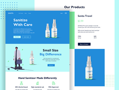 Free Web template Sanita – Hand Sanitizer Website Concept concept covid hand sanitizer webdesign