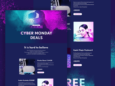 Cyber Monday Deals Landing page cybermonday landing page webpage design