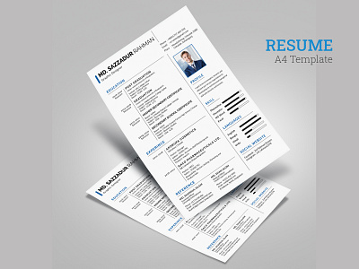 Clean Resume a4 paper brand identity branding business card design flyer template graphic design print design resume clean resume cv resume design resume template social media design