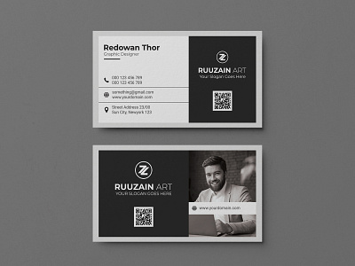 B & W Business Card black and white brand identity branding business card business card design clean ui corporate business flyer digital flyer graphicdesign