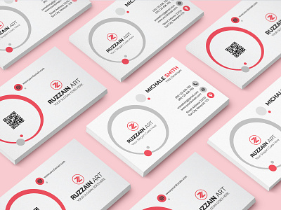 Circle shape Business card branding business card design circle clean ui corporate business flyer graphicdesign pink realestate redesign uiuxdesign