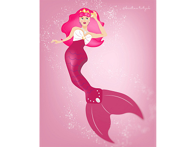 The little mermaid art cartoon cozy design eyes fish girl hair illustration lips mermaid mermaids sweet woman