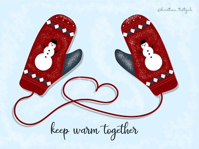 Christmass mittens art artwork cartoon christmas cozy design heart holiday illustration mitten pattern rad sketch snow snowman vector winter