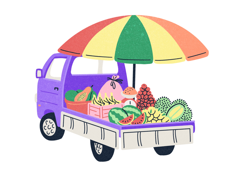 Fruit truck by Kseniia Lozytska on Dribbble