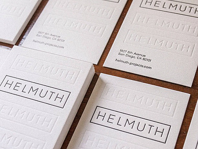 Business Cards for Helmuth Projects blind emboss business cards letterpress