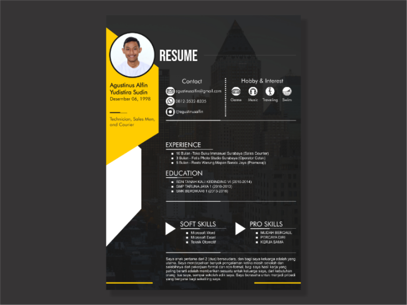 Layout Resume Cv Design By Angga On Dribbble