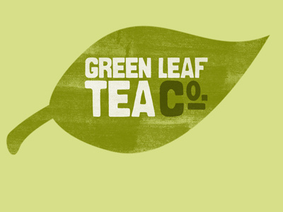 Green Leaf Tea Co. #2 distressed green logo tea