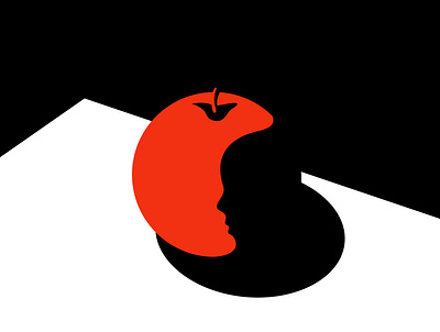 Apple Face clean design flat illustration minimal minimalist vector