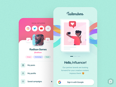 Tastemakers App Concept #2 😎 app brands brazil creative design influencer makers mobile pastel pixeldrops ui uiux ux