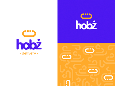 🥖hobż - Bakery Marketplace baked bakery branding bread logo pattern purple purple logo yellow