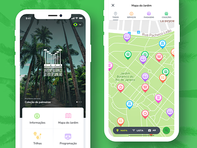 Rio de Janeiro's Botanical Garden app botanical brazil garden iphone x map markers mobile rio de janeiro ui user experience user interface