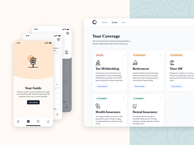 Introducing Guide app benefits catch finance fintech freelance guide health insurance insurance ios retirement taxes ux