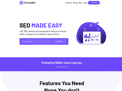 Homepage design For SEO Firm css tailwind ui ux web app
