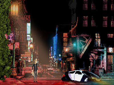 Pixel game cyberpunk game indiedev pixel