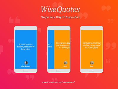 WiseQuotes app inspiration maxims minimal mobile quotes ui