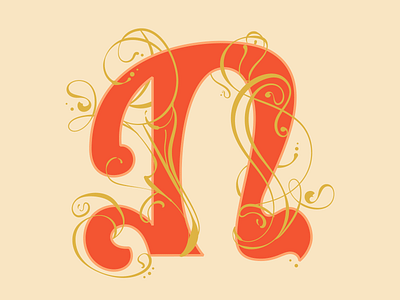 N—Nouveau 36daysoftype dropcap illustration lettering n nouveau