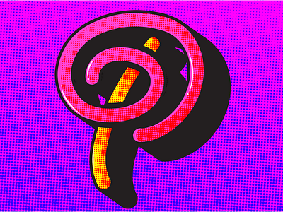 P—Pop Art 36daysoftype design dropcap halftone illustration lettering pop art