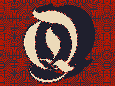 Q—Qajar Art 36daysoftype design dropcap illustration lettering qajar