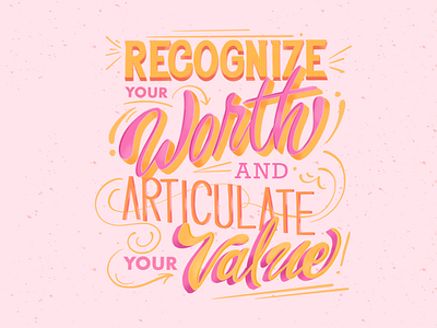 Recognize Your Value career design illustration lettering